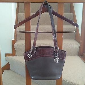 Brighton Two Tone Brown Shoulder Purse.